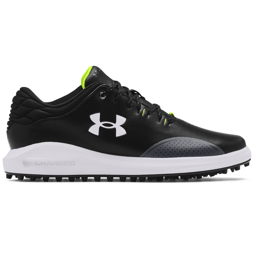 Under Armour Mens UA Draw Sport Spikeless Golf Shoes  - Black/Pitch Grey/White