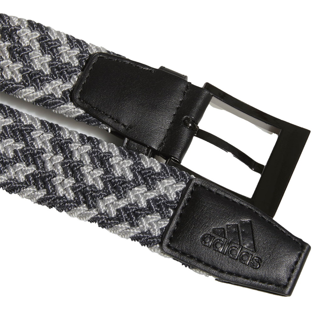 Adidas Golf  Braided Weave Stretch Mens Belt  - Mid Grey/Black
