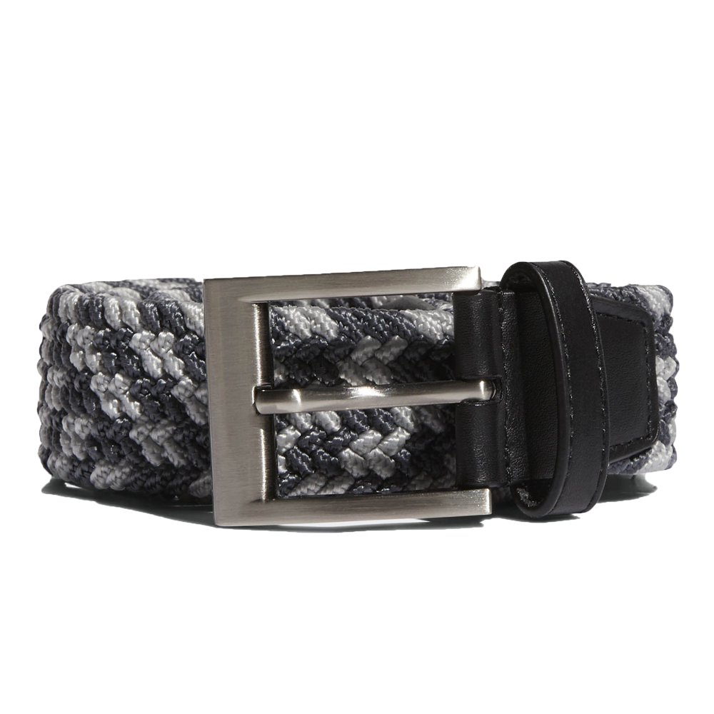 Adidas Golf  Braided Weave Stretch Mens Belt  - Mid Grey/Black