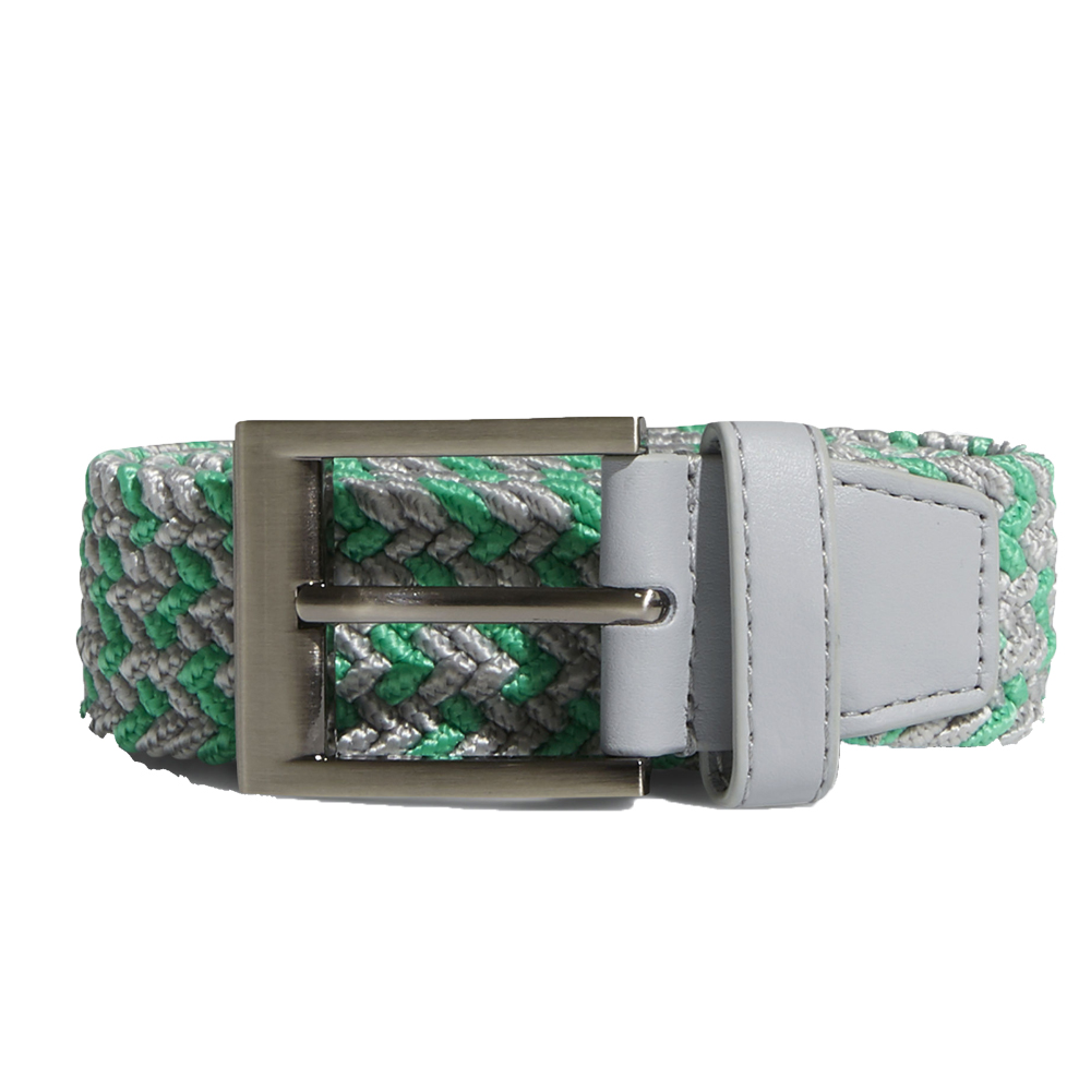 Adidas Golf  Braided Weave Stretch Mens Belt  - Hi-Res Green/Grey Two