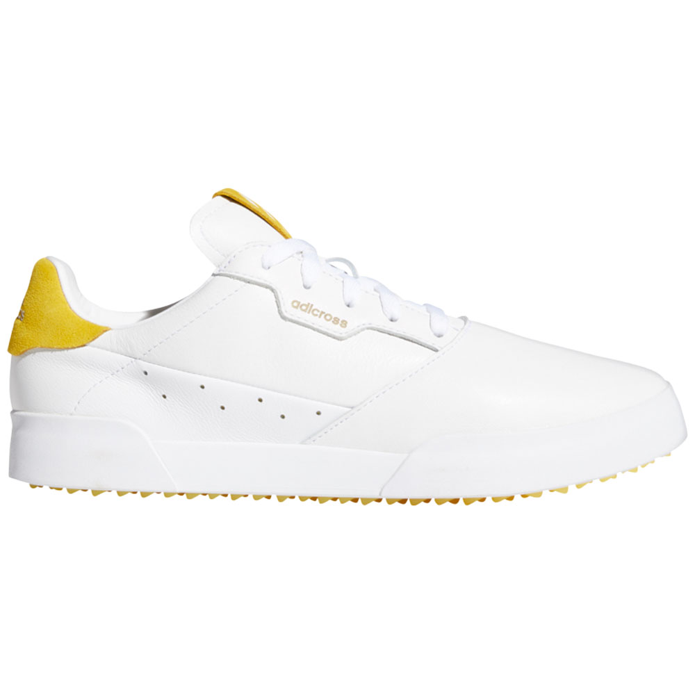 adidas Adicross Retro Mens Spikeless Golf Shoes  - White/Yellow