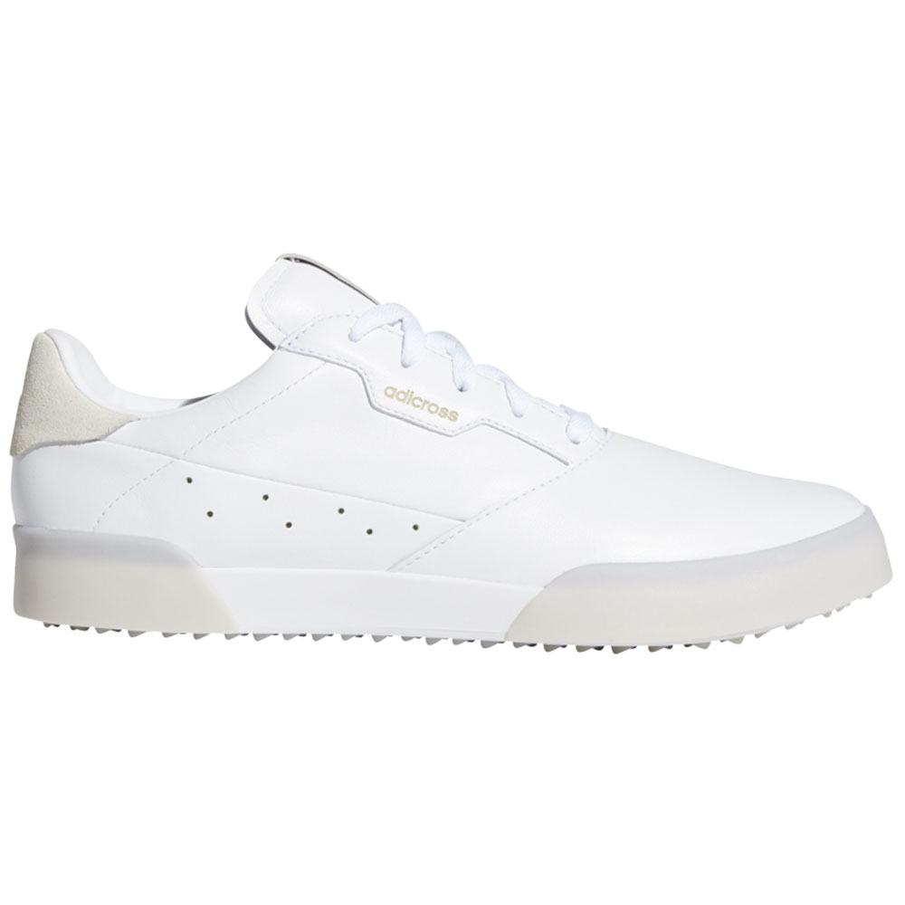 adidas Adicross Retro Mens Spikeless Golf Shoes  - White/Gold Metallic