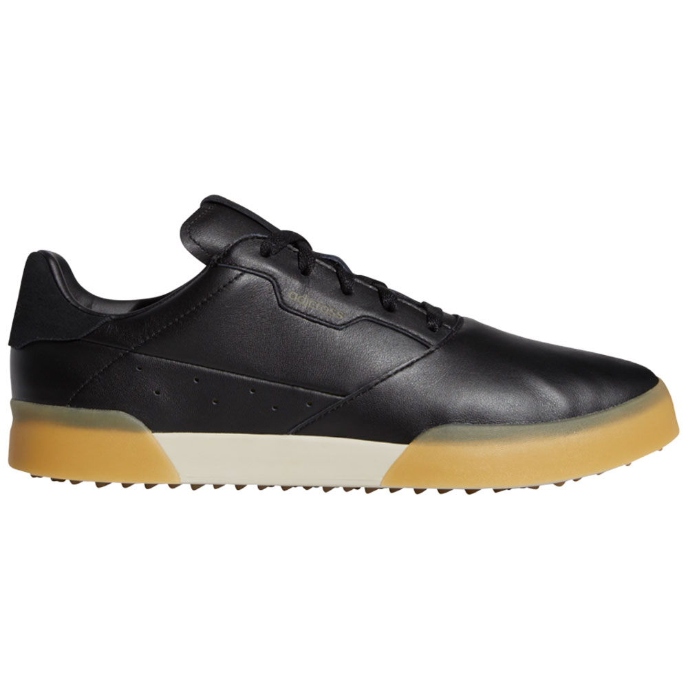 adidas Adicross Retro Mens Spikeless Golf Shoes  - Core Black/Gold Metallic/Brown