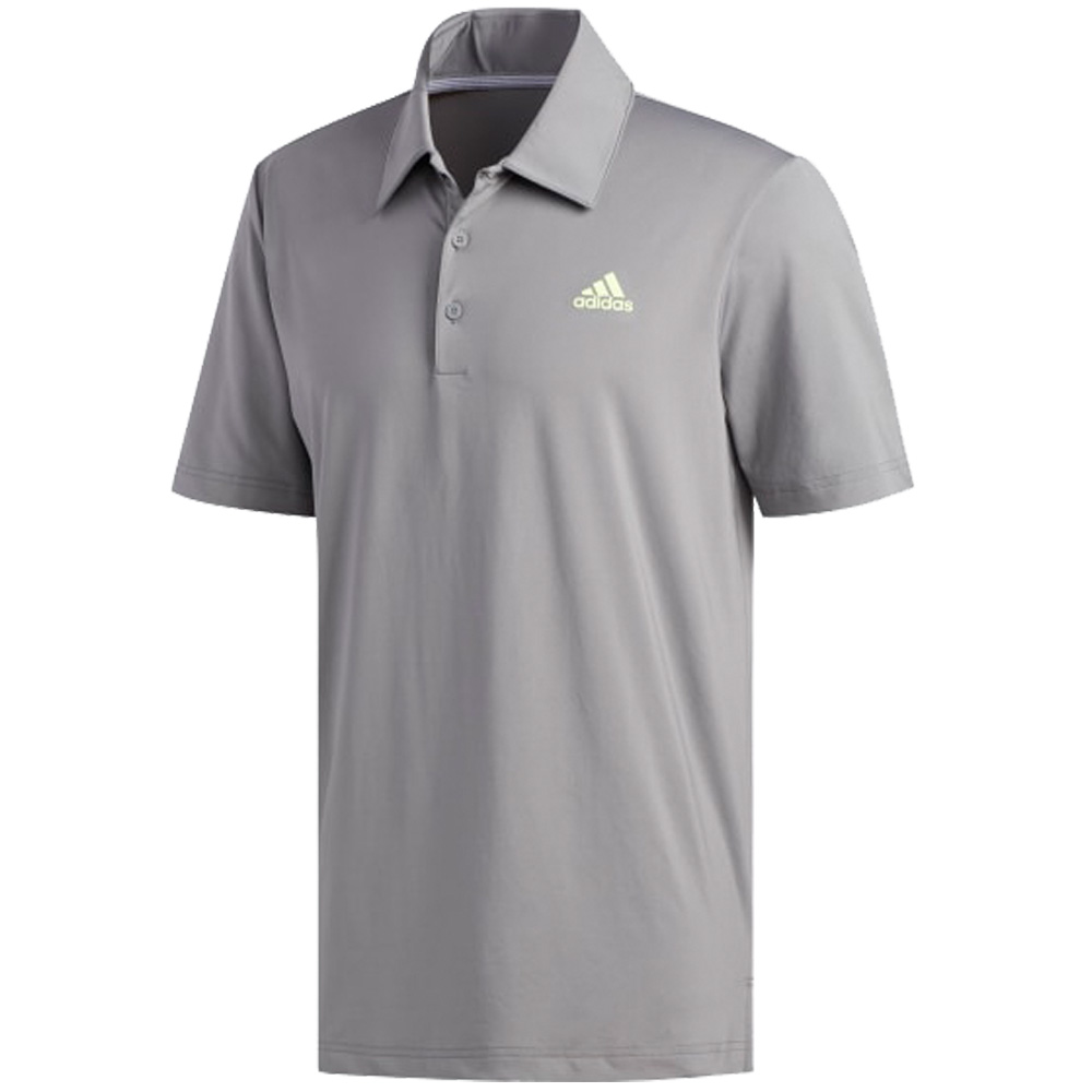 adidas Golf Ultimate 365 Solid Mens Short Sleeve Polo Shirt  - Grey/White