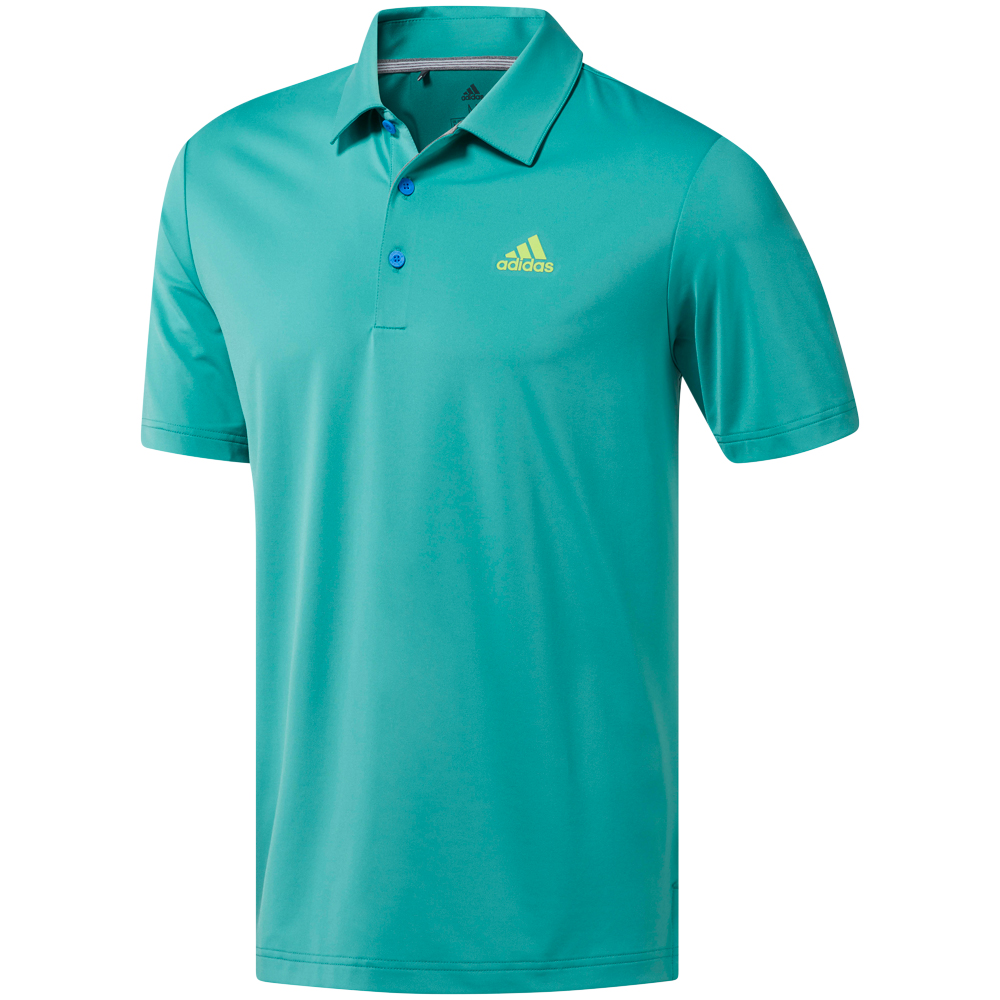 adidas Golf Ultimate 365 Solid Mens Short Sleeve Polo Shirt  - True Green/White