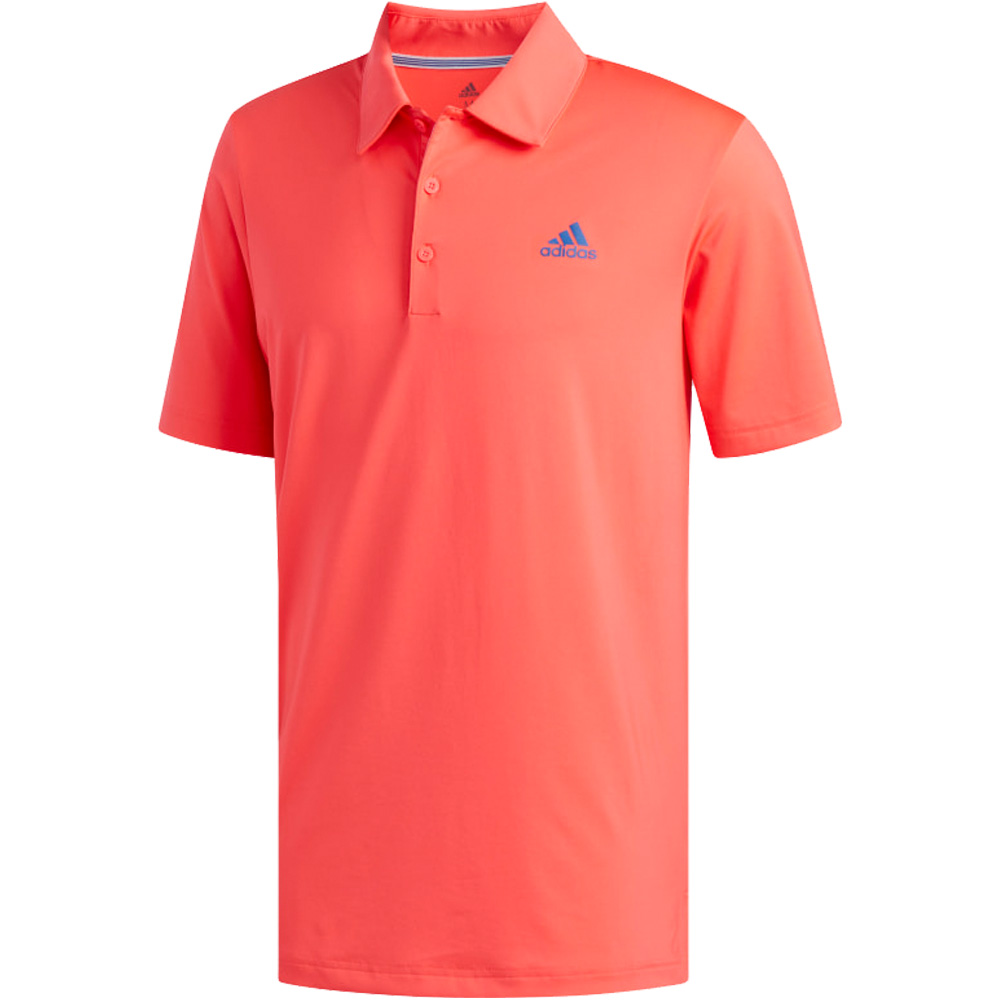 adidas Golf Ultimate 365 Solid Mens Short Sleeve Polo Shirt  - Shock Red/Dark Marine