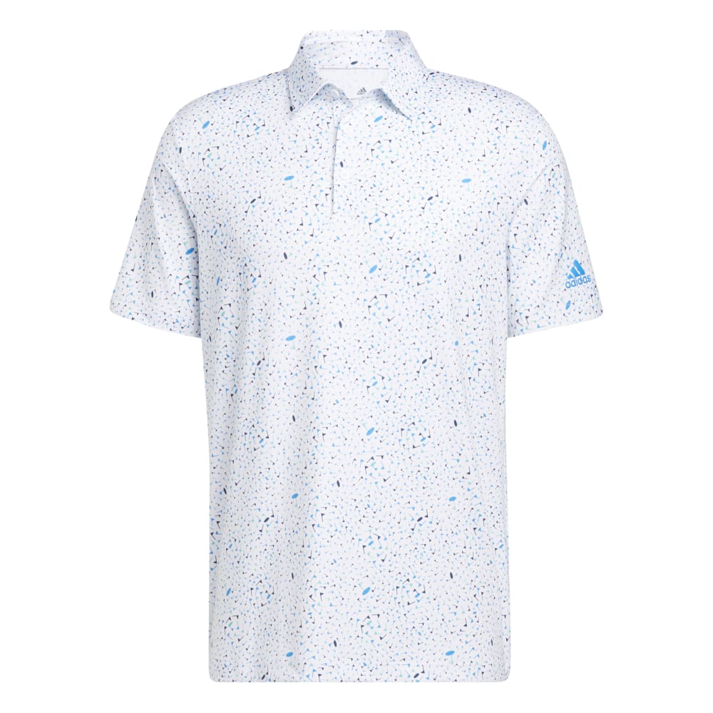 adidas Mens Flag Print Primeblue Polo Shirt  - Blue Rush