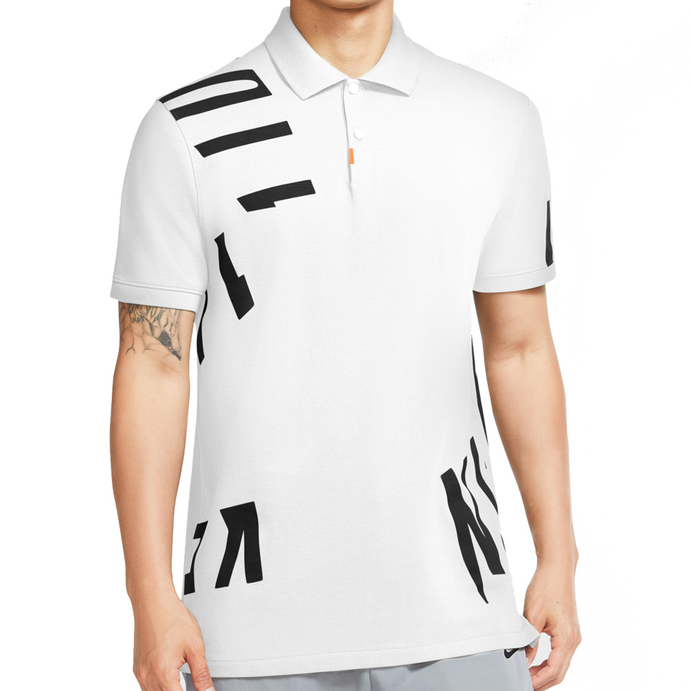 Nike Dry Hacked Slim Golf Polo Shirt  - White