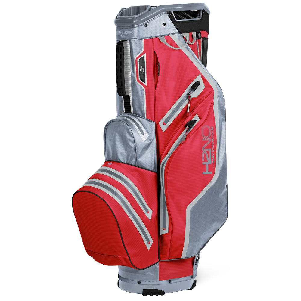 Sun Mountain H2NO Lite Cart Waterproof Golf Bag  - Bright Red/Nickel