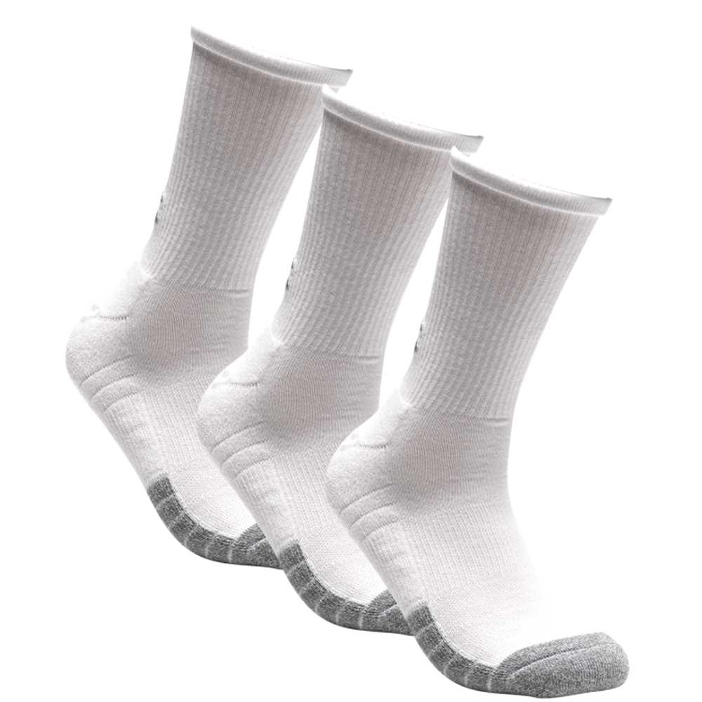 Under Armour Mens HeatGear Tech Crew Golf Socks - 3 Pack  - White