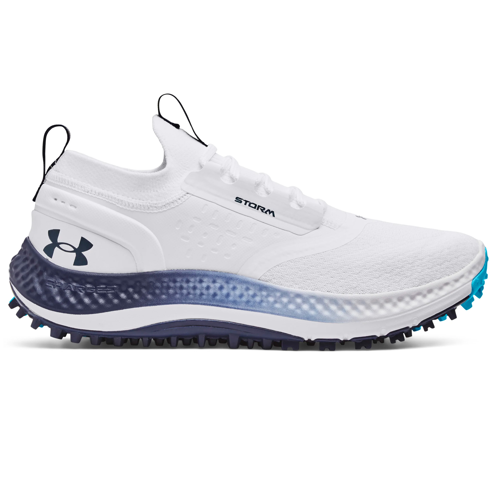 Under Armour Mens UA Charged Phantom SL Golf Shoes  - White/Midnight Navy