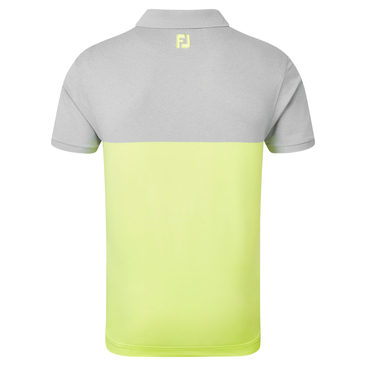 FootJoy Lisle Engineered Block Mens Golf Polo Shirt  - Heather Grey/Lime