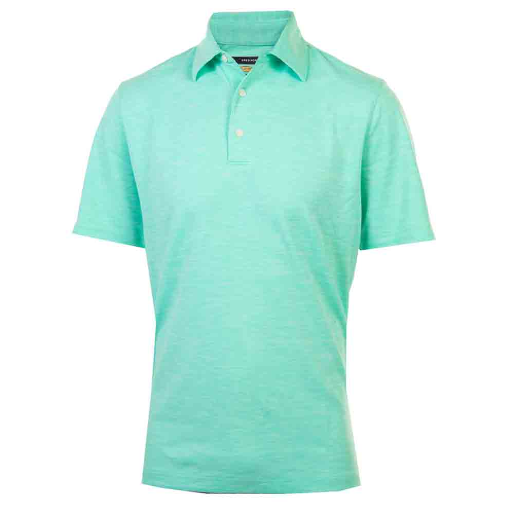 Greg Norman Mens Bold Heathered Golf Polo Shirt  - Sea Glass