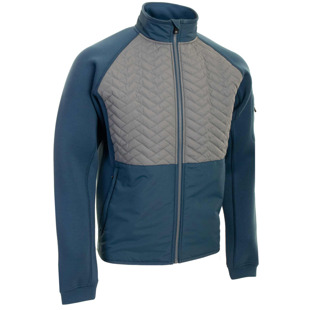 ProQuip Mens Gust Therma Quilted Full Zip Golf Jacket  - Airforce Grey