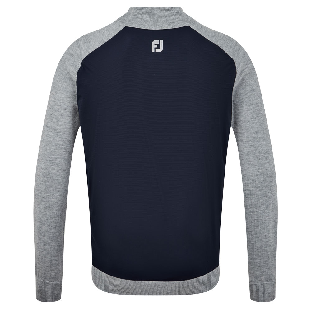 FootJoy Wool Blend Tech Full Zip Golf Sweater  - Navy