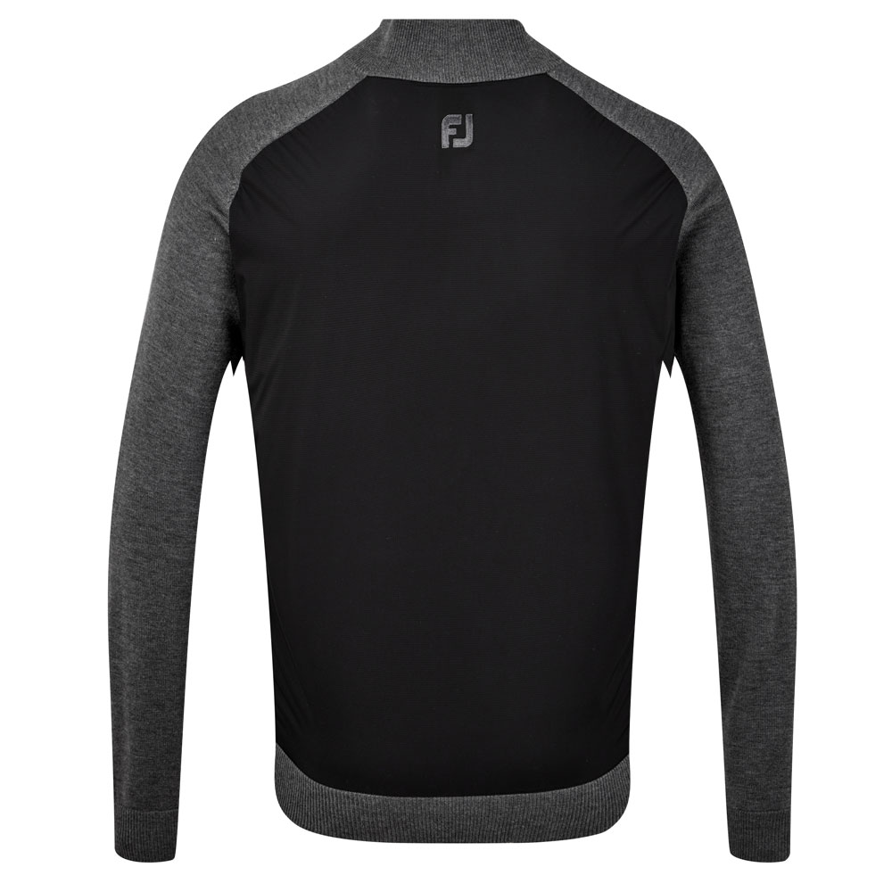 FootJoy Wool Blend Tech Full Zip Golf Sweater  - Black