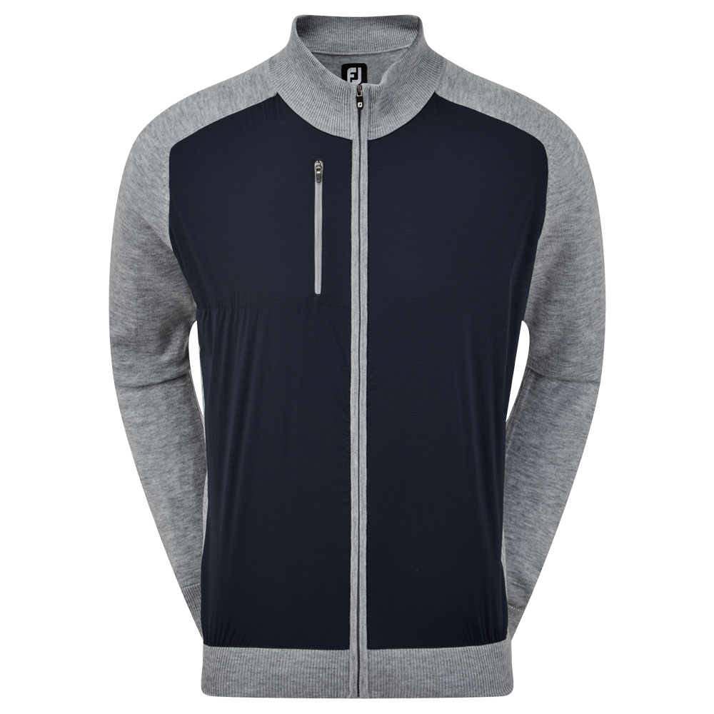 FootJoy Wool Blend Tech Full Zip Golf Sweater  - Navy