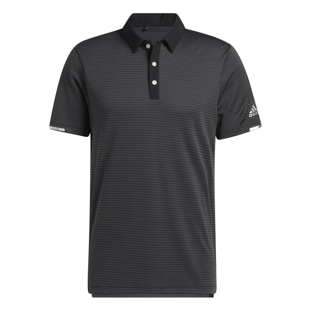 Adidas Golf HEAT.RDY Micro-stripe Golf Polo Shirt  - Carbon/Black