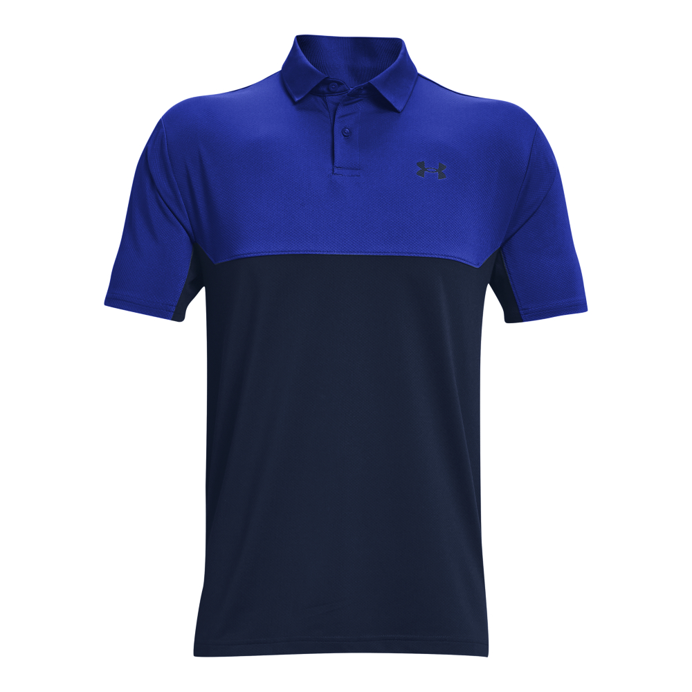 Under Armour Mens Colorblock Golf Polo Shirt  - Royal/Academy