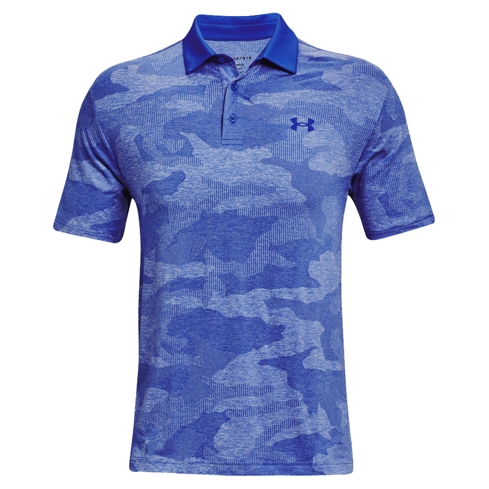Under Armour Mens UA Playoff 2.0 Camo Jacquard Golf Polo Shirt  - Versa Blue/Oxford Blue