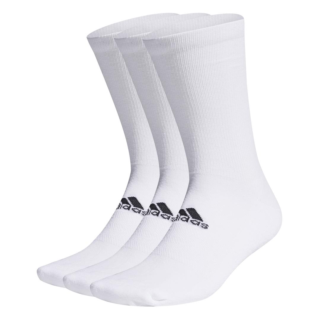 adidas 3 Pack Crew Golf Socks (UK 8.5-11.5)  - White