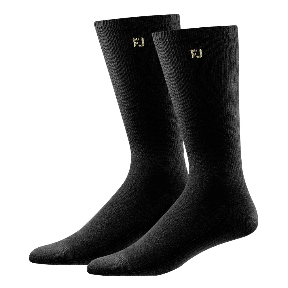 FootJoy Mens ProDry Crew Golf Socks - 2 Pack  - Black