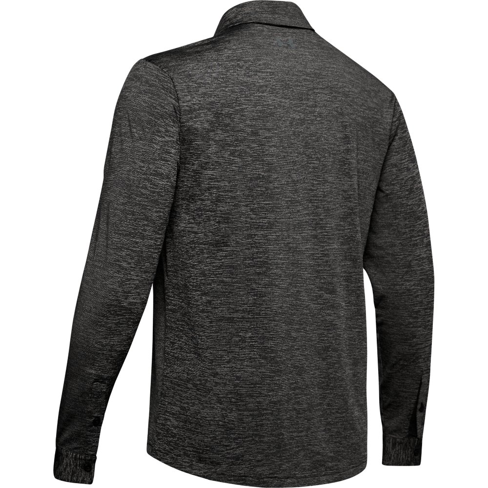 Under Armour Golf Playoff 2.0 Long Sleeve Mens Polo Shirt  - Black/Pitch Grey