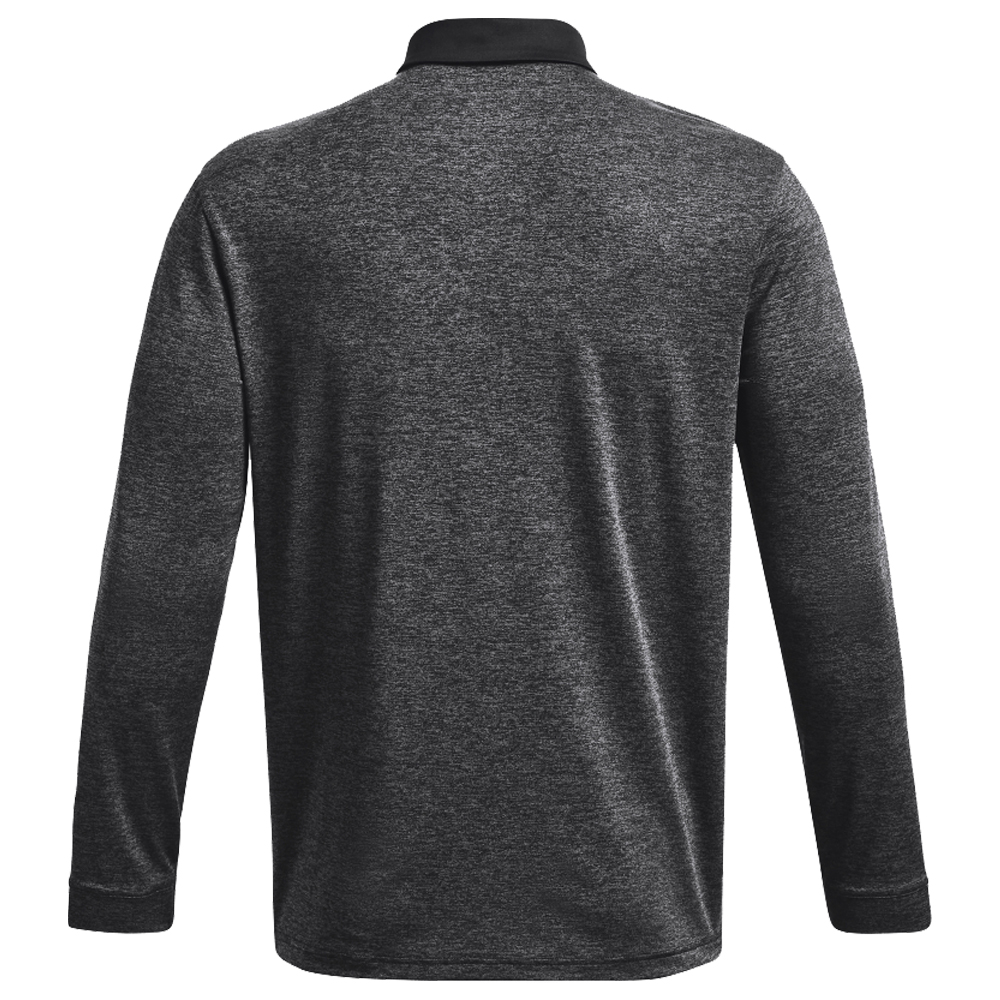 Under Armour Mens UA Playoff 2.0 Pocket Long Sleeve Golf Polo Shirt  - Black/White