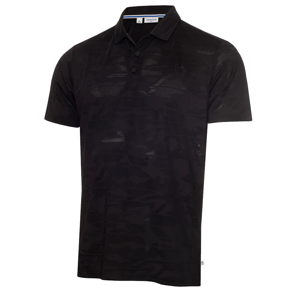 Calvin Klein Mens Pentil Golf Polo Shirt  - Black