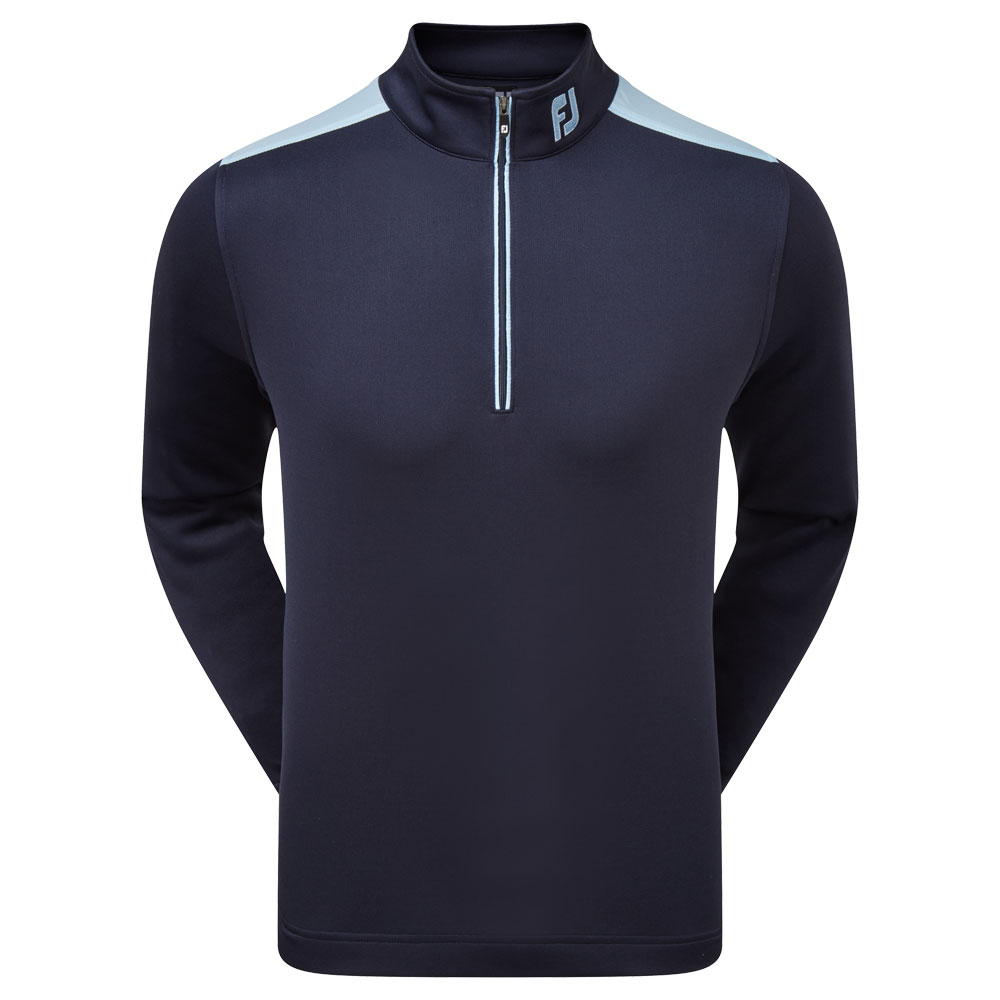 FootJoy Woven Yoke Chill Out Golf Pullover  - Navy/Sky