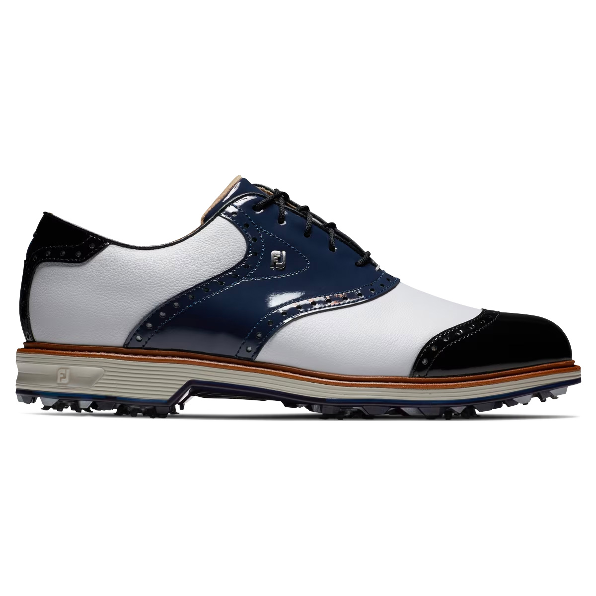 FootJoy Premiere Series Wilcox Mens Spiked Golf Shoes  - White/Navy/Black
