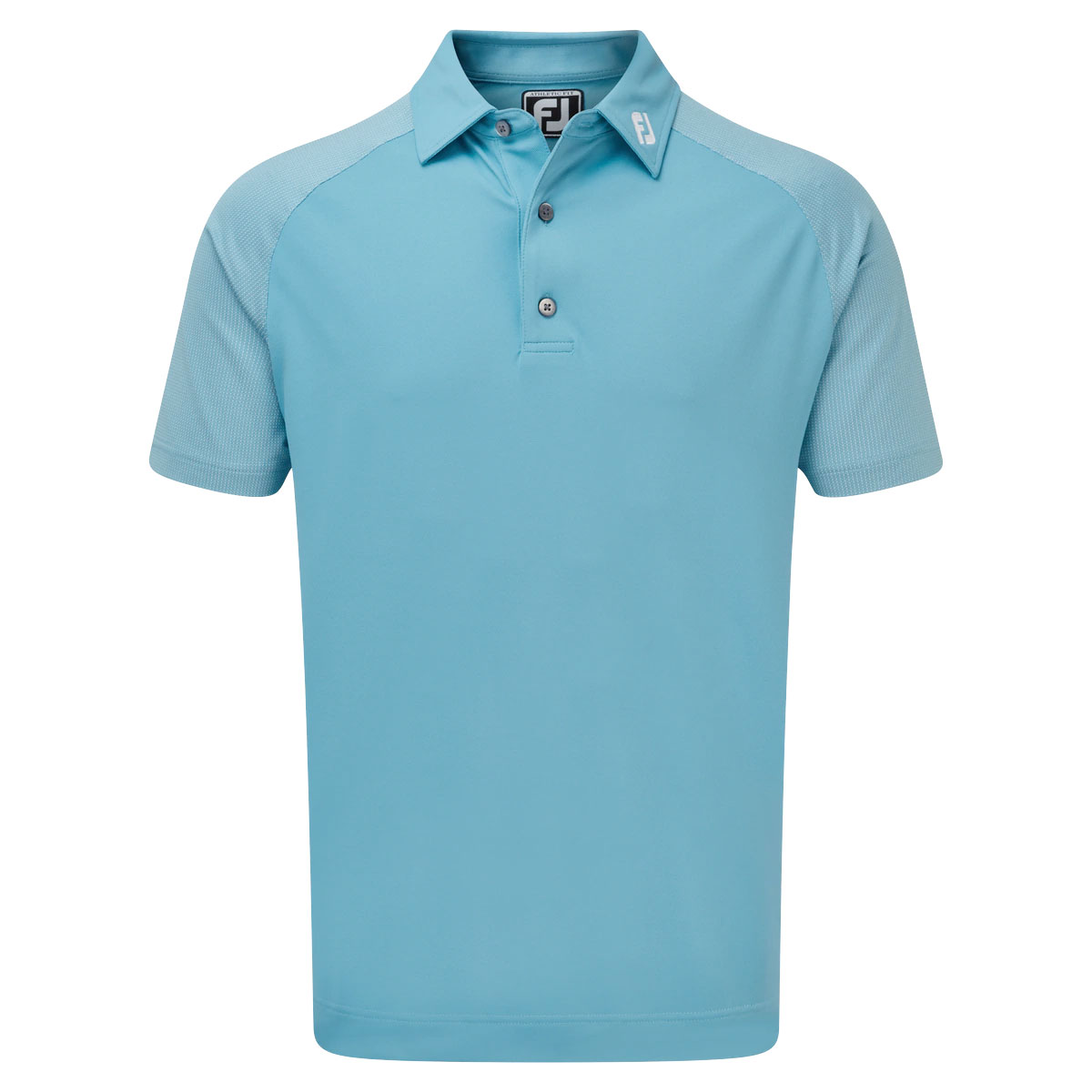 FootJoy Raglan Jacquard Block Mens Golf Polo Shirt  - Storm Blue