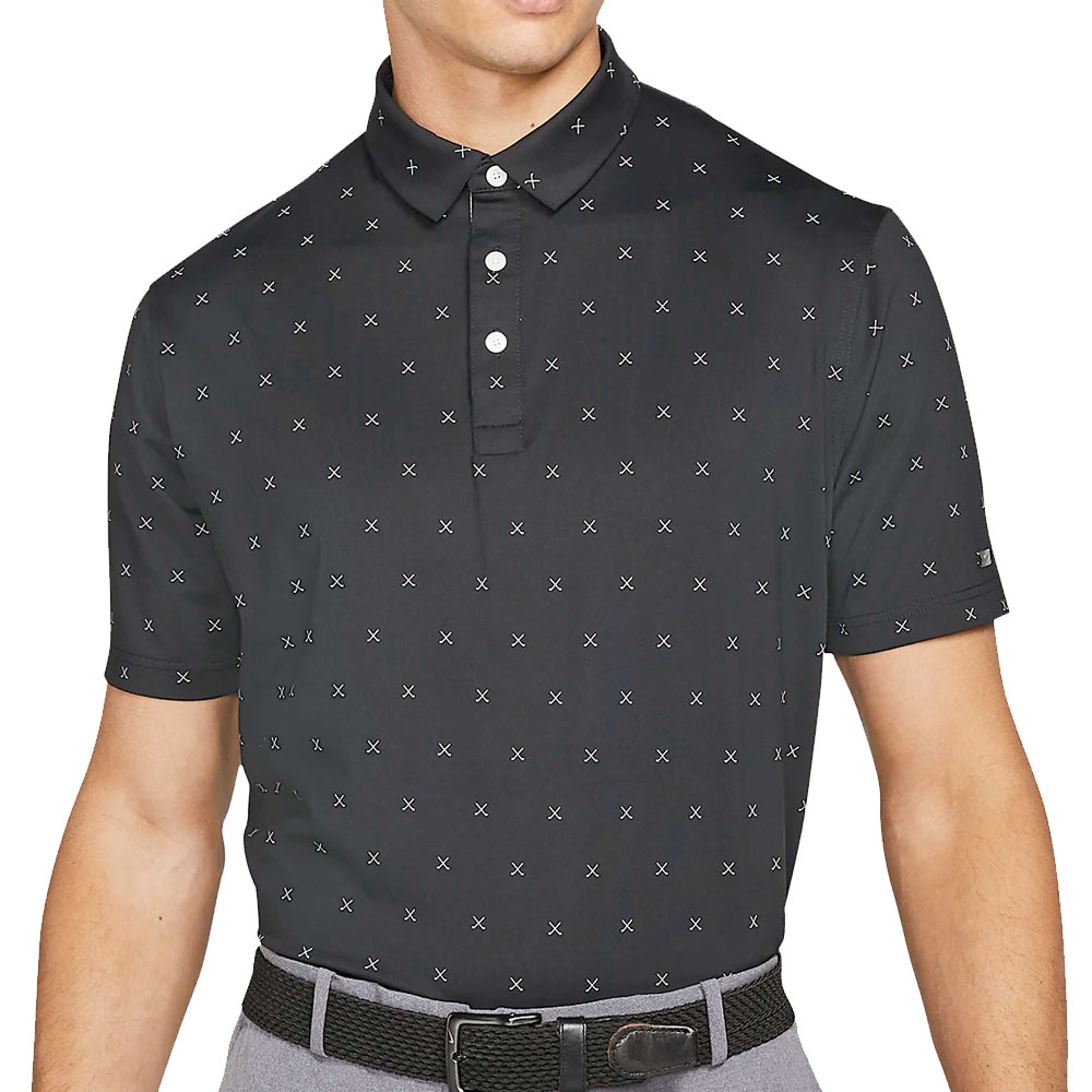 Nike Golf Dri-Fit Player Club Print Polo Shirt  - Black