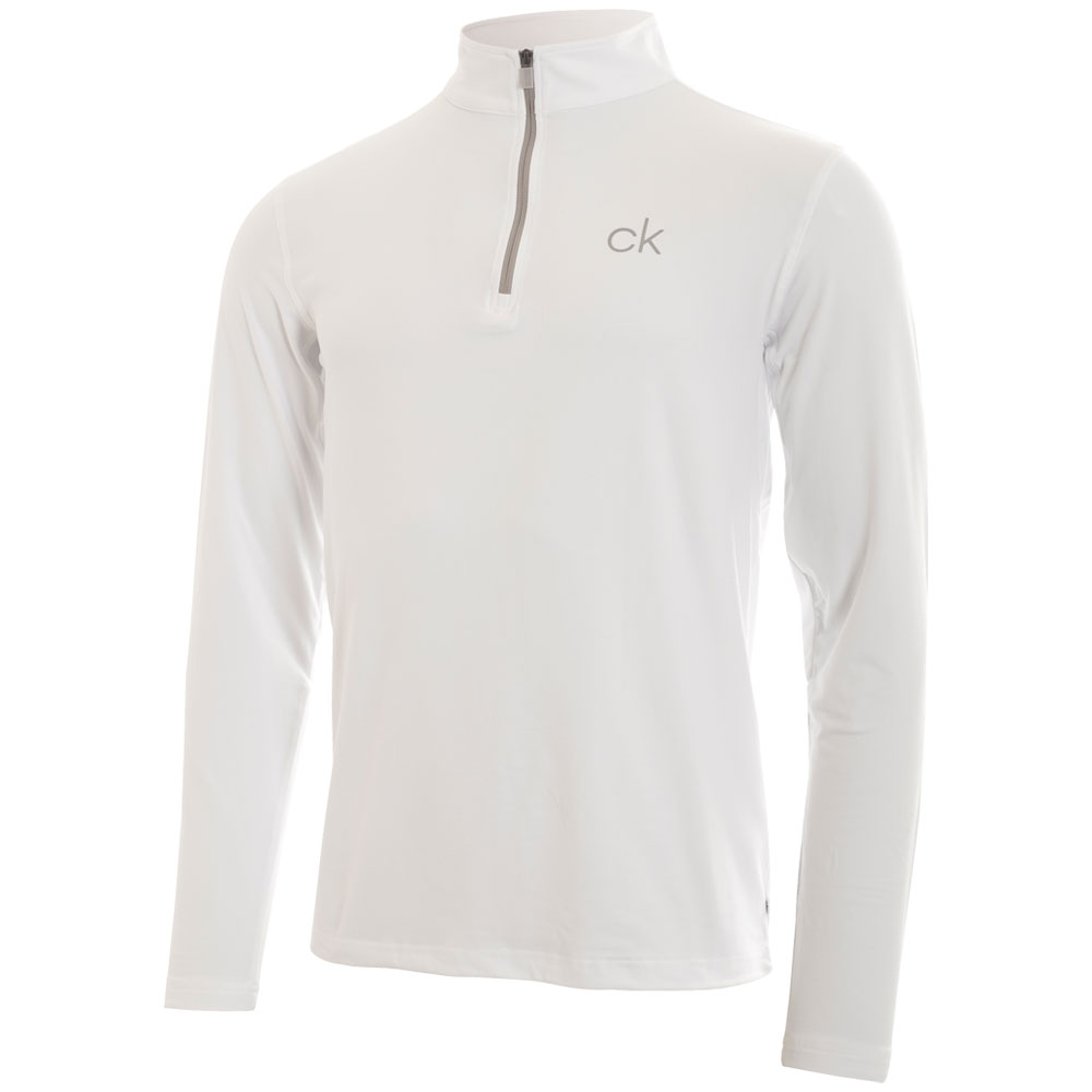 Calvin Klein Mens Newport Half Zip Golf Pullover  - White