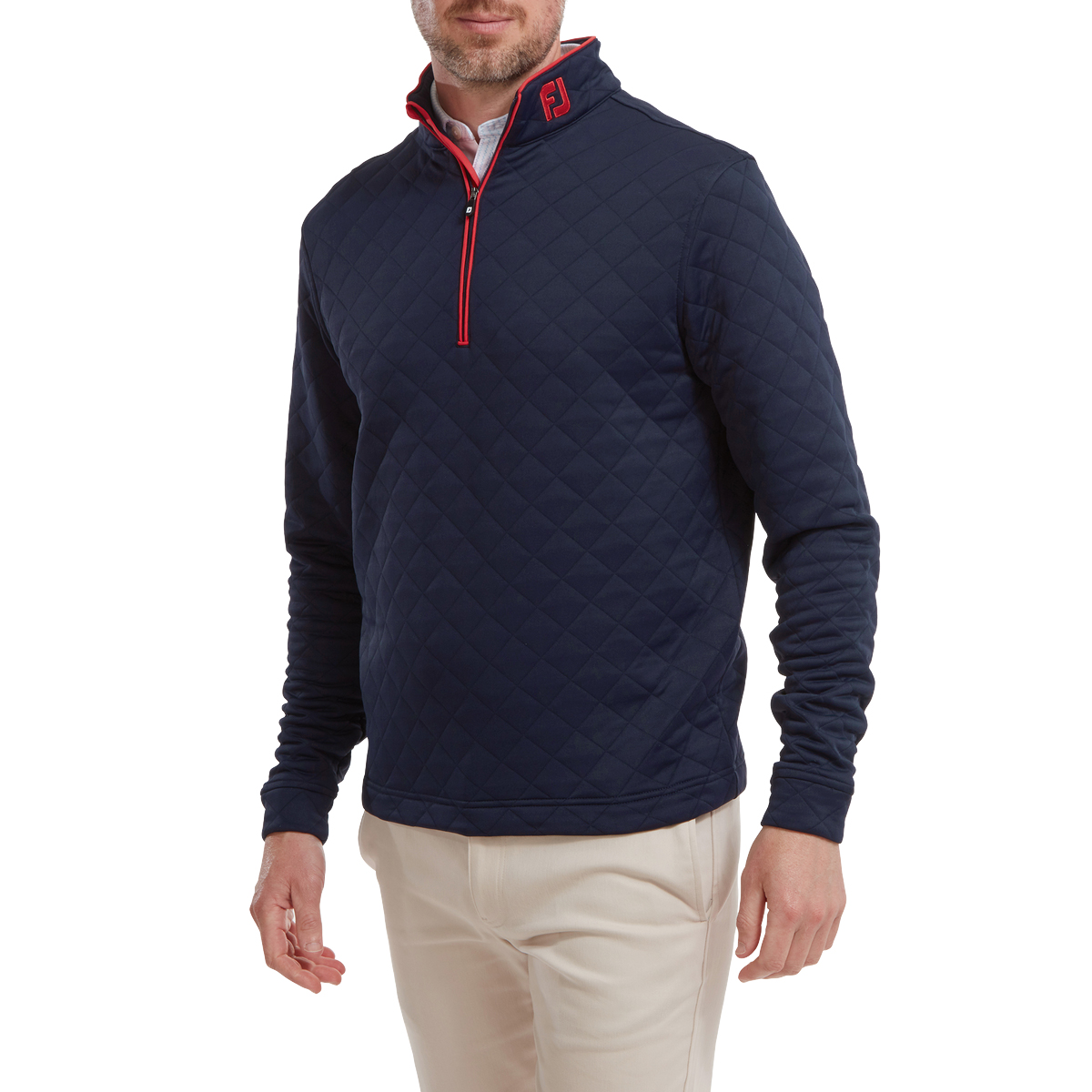FootJoy Mens Diamond Jacquard Chill-Out Golf Mid-Layer Pullover 