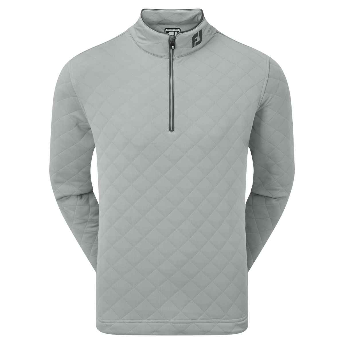FootJoy Mens Diamond Jacquard Chill-Out Golf Mid-Layer Pullover  - Grey/Charcoal