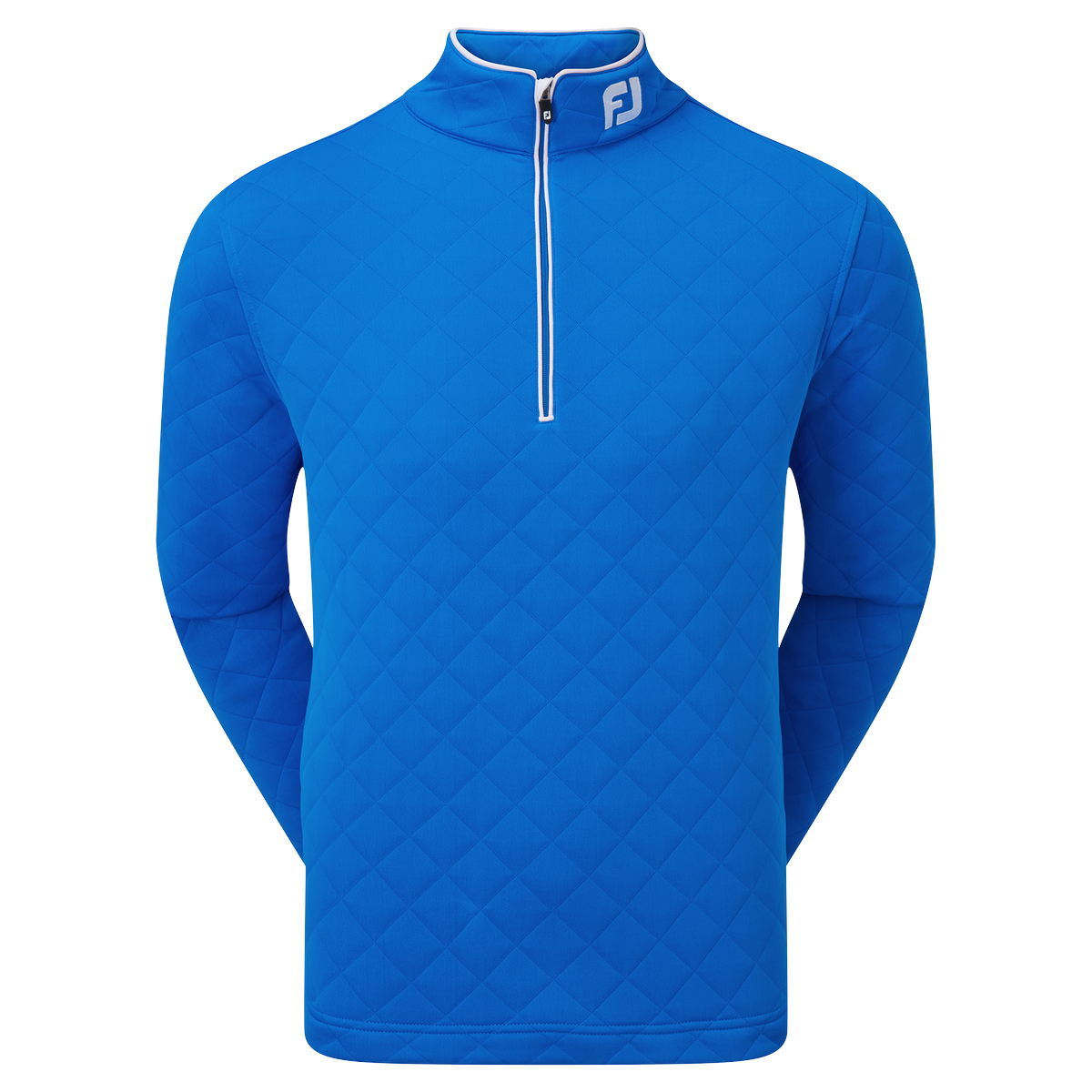 FootJoy Mens Diamond Jacquard Chill-Out Golf Mid-Layer Pullover  - Cobalt/White