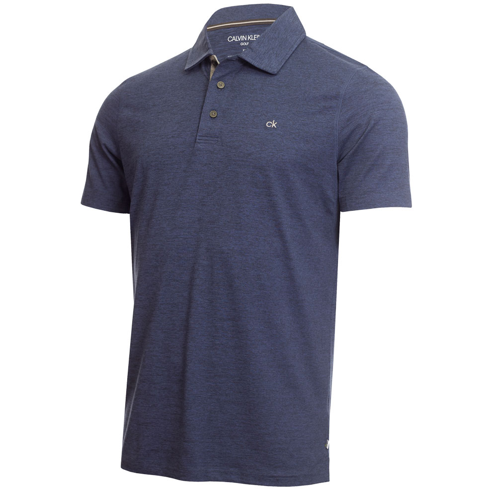 Calvin Klein Mens Newport Golf Polo Shirt  - Navy Marl