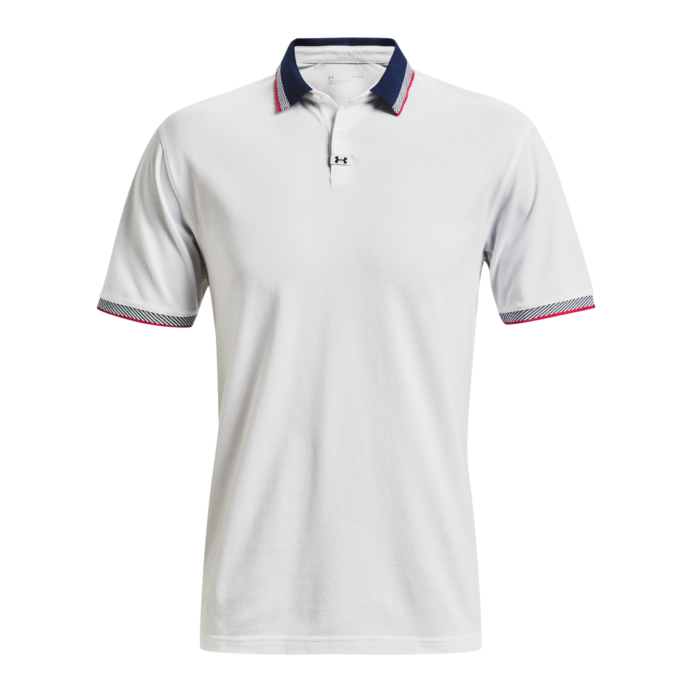 Under Armour Mens UA Ace Golf Polo Shirt  - White/Red