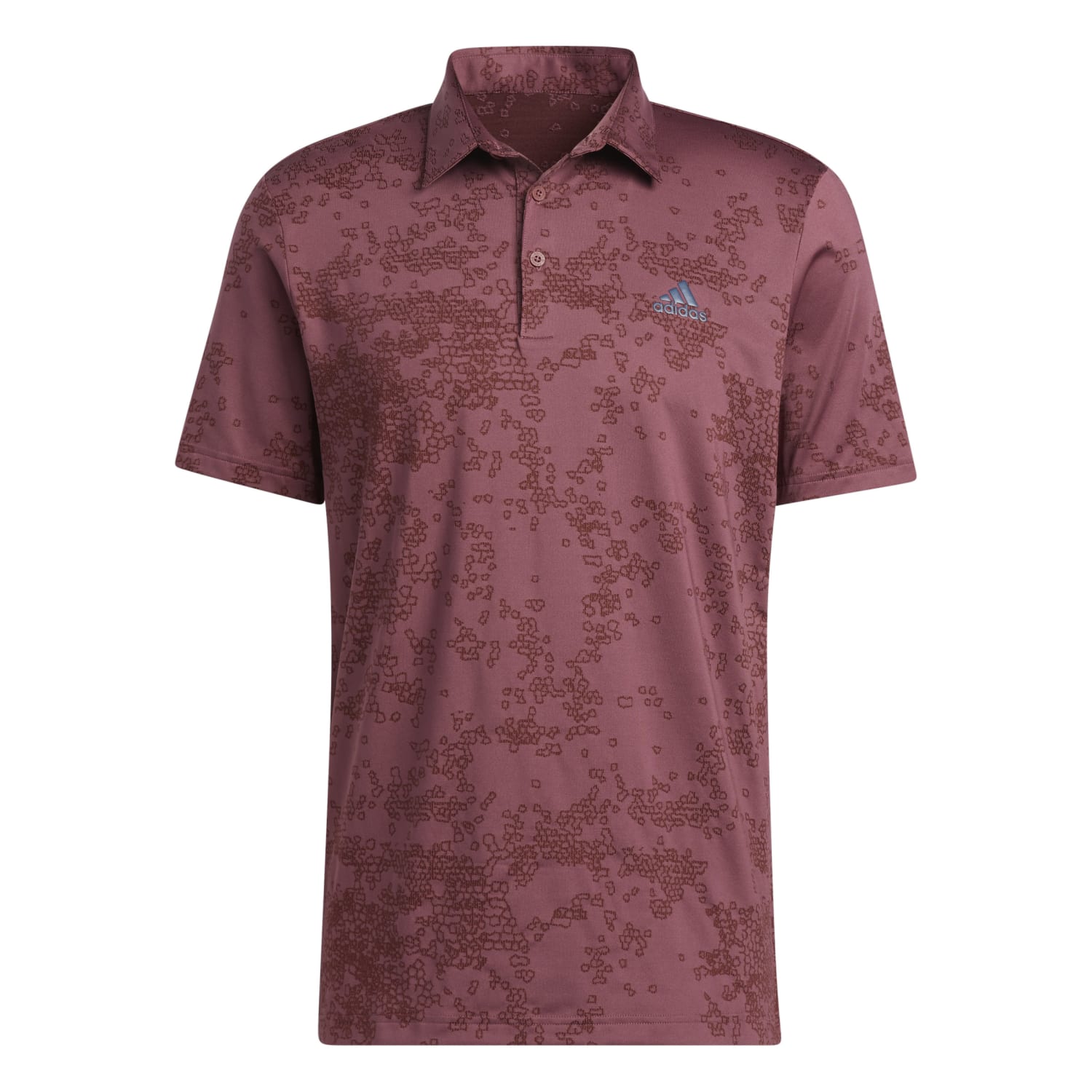 adidas Jacquard Golf Polo Shirt  - Quiet Crimson/Fox Brown