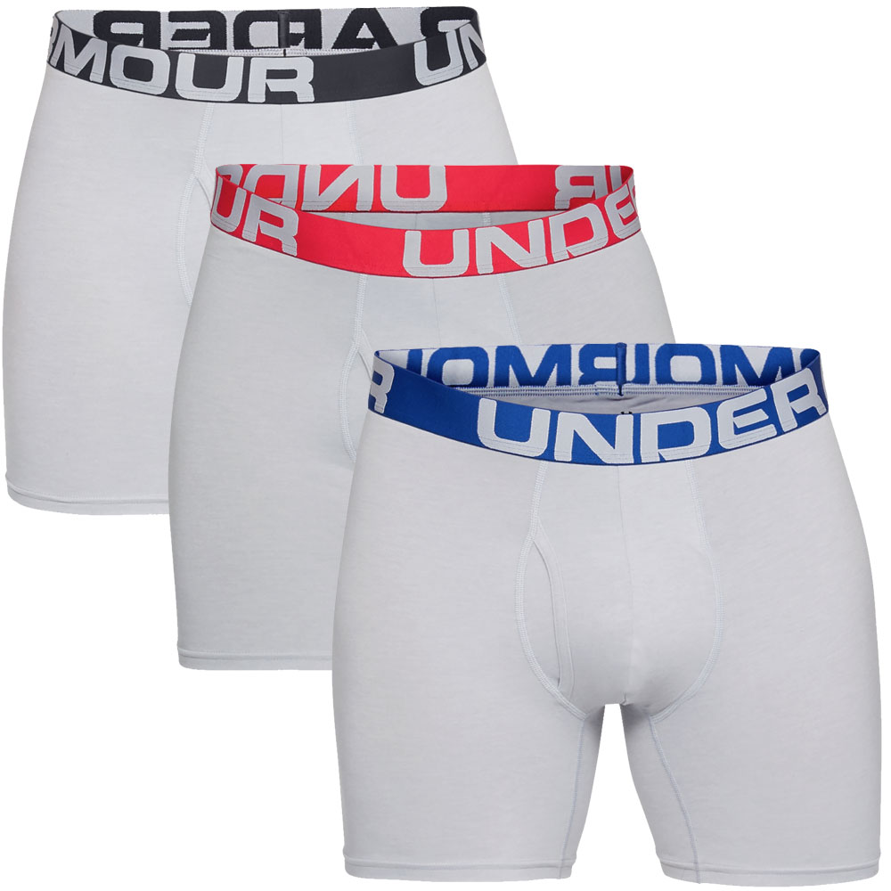  Under Armour Mens Charged Cotton 15cm Boxerjock - 3 Pack  - Mod Grey Heather