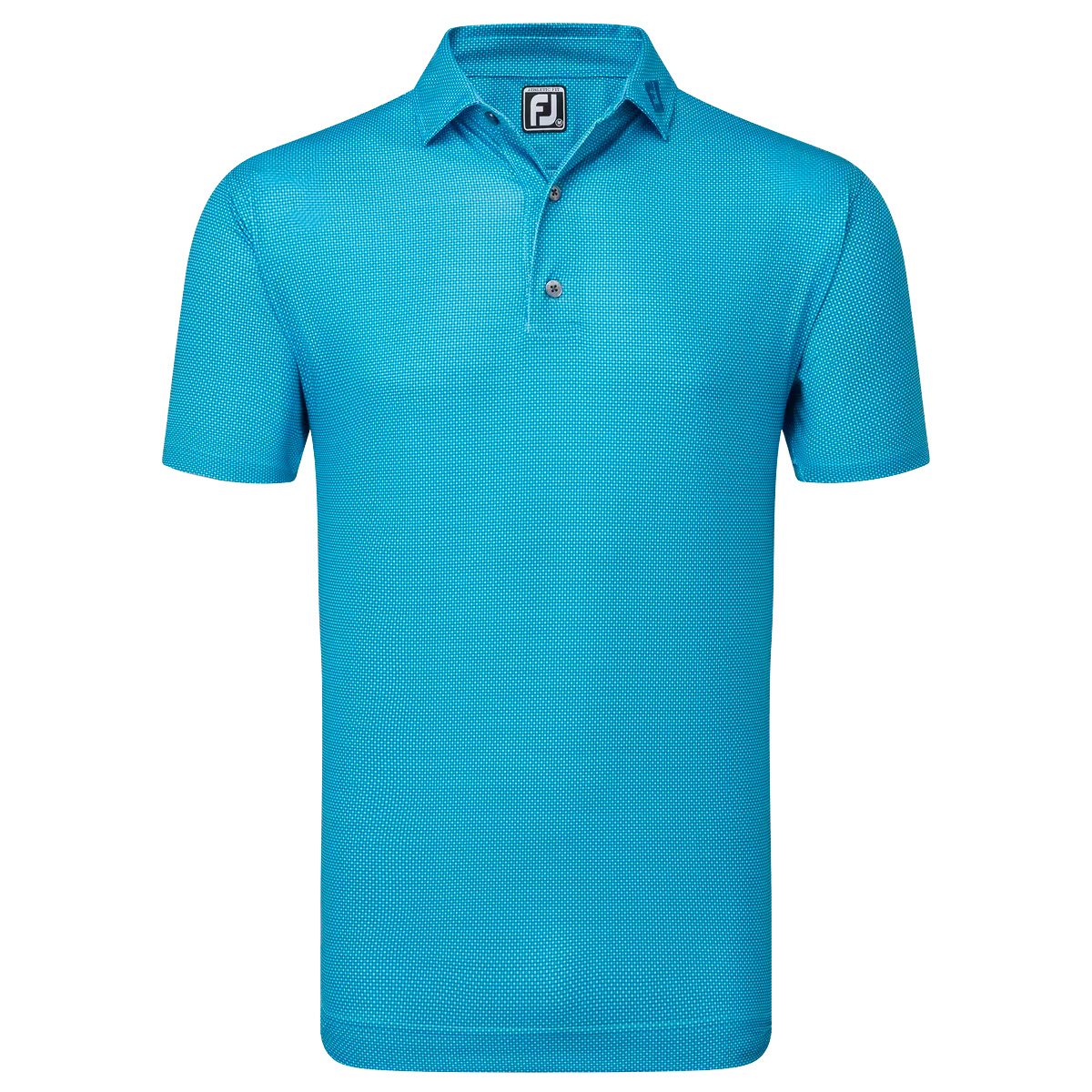 FootJoy EU Octagon Print Lisle Mens Golf Polo Shirt  - Blue Sky