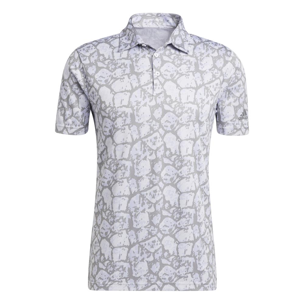 adidas Golf Cobblestone-Print Recycled Content Polo Shirt  - Violet Tone/White/Grey Three