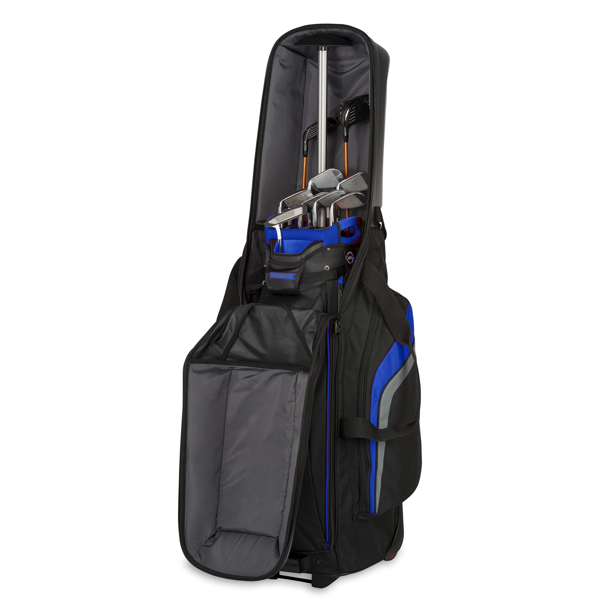 BagBoy Golf T-10 Hard Topped Wheeled Travel Cover Flight Bag  - Black/Blue