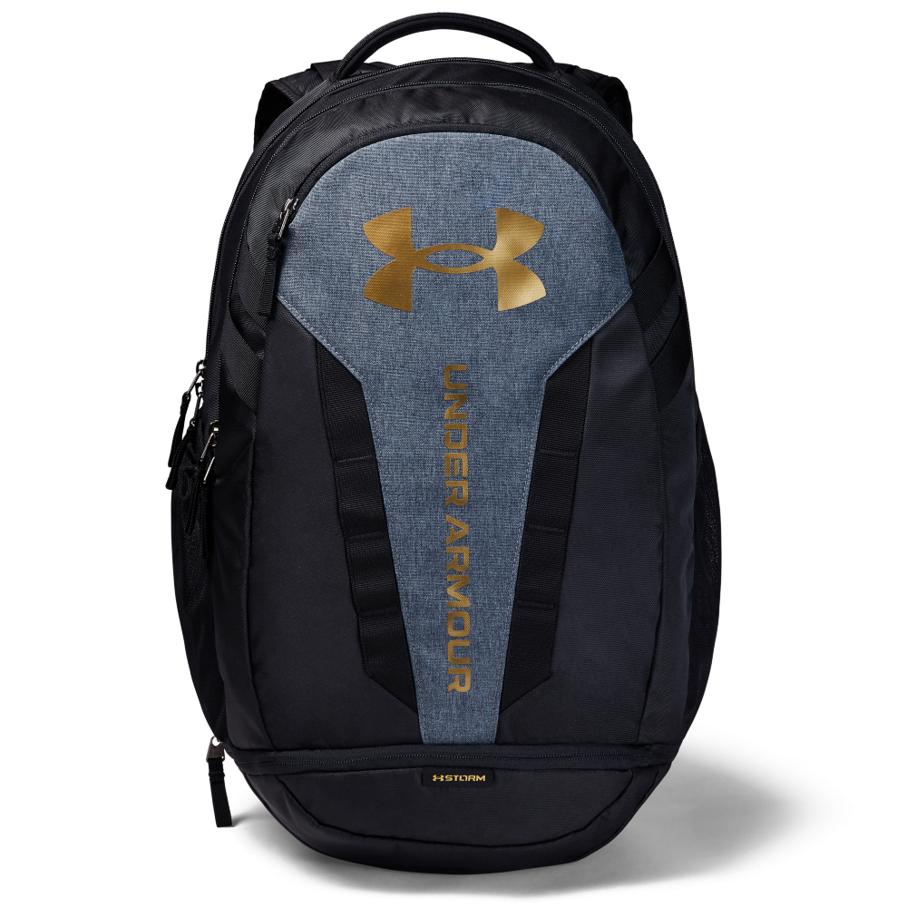 Under Armour Backpack UA Hustle 5.0 School Gym Travel Rucksack Sports Bag  - Black/Gold