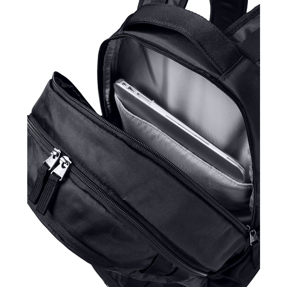 Under Armour Backpack UA Hustle 5.0 School Gym Travel Rucksack Sports Bag  - Black/Silver