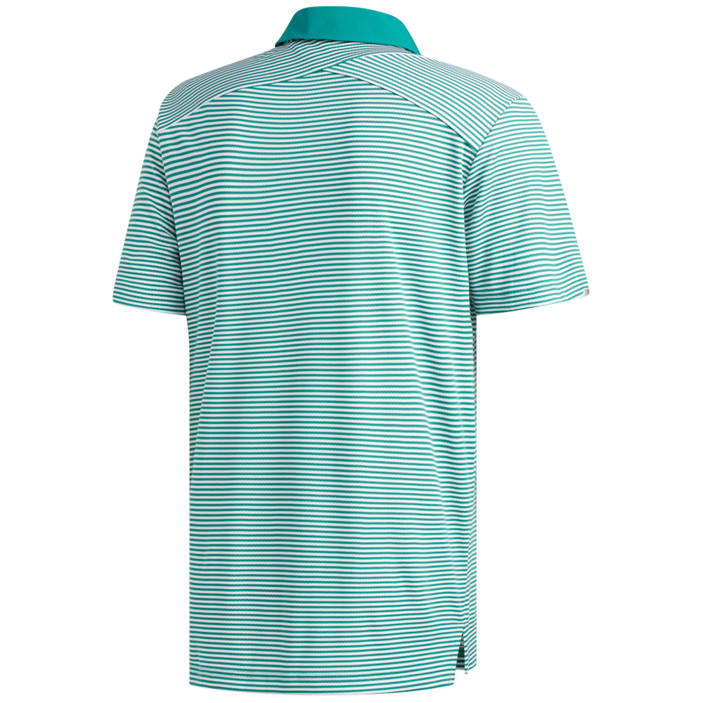 adidas Golf Climachill Tonal Stripe Mens Short Sleeve Polo Shirt  - Active Green/White