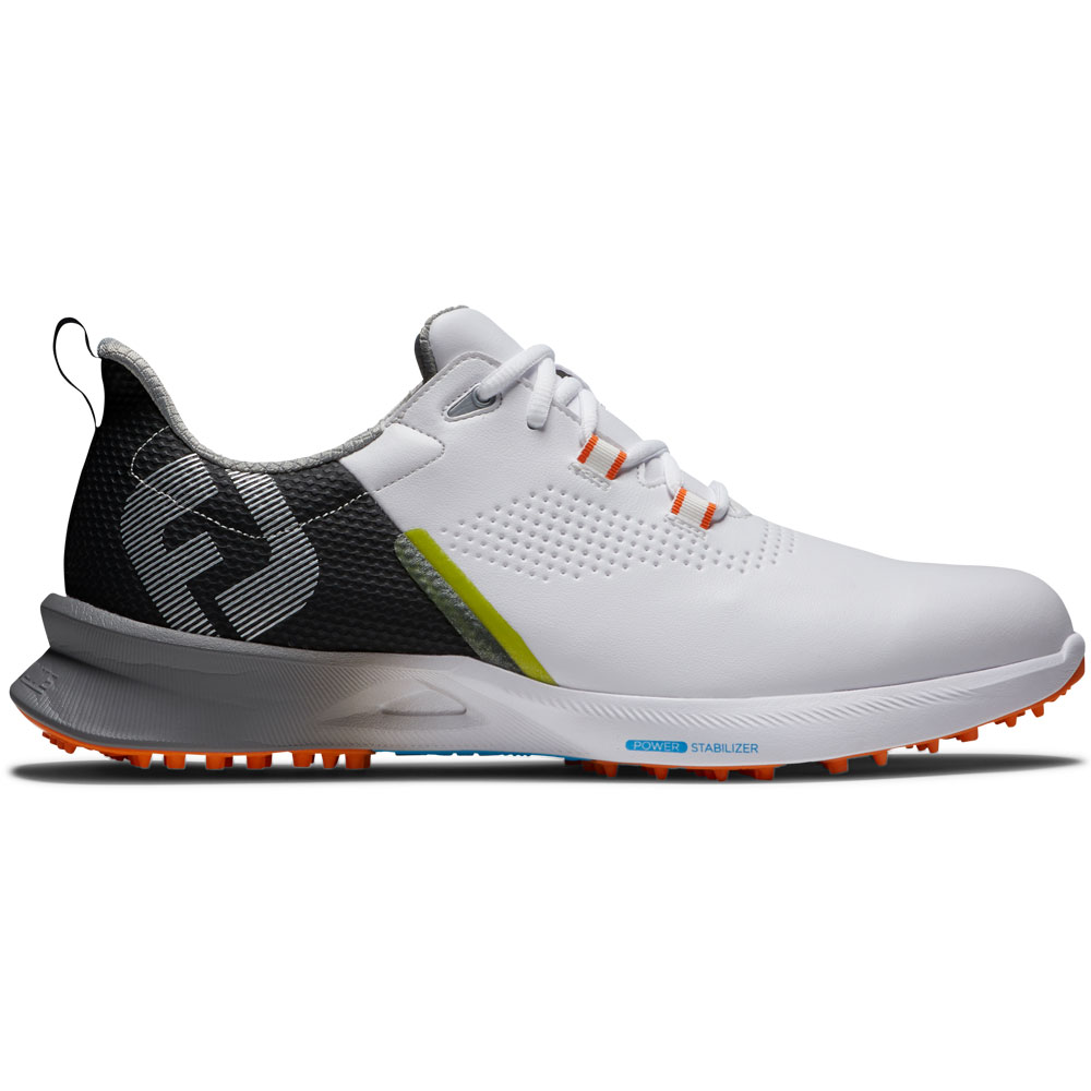 FootJoy Fuel Mens Spikeless Golf Shoes  - White/Black/Orange