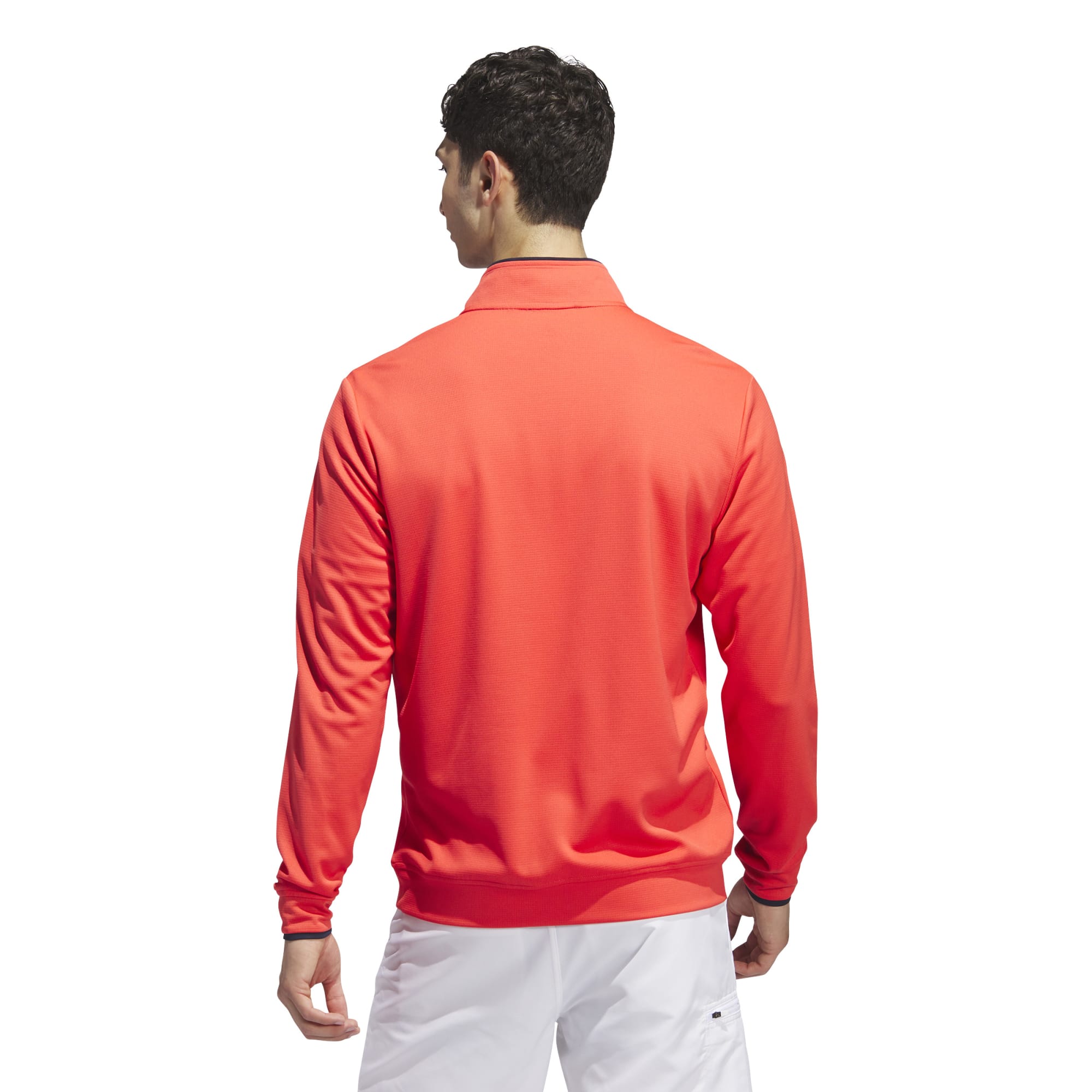 adidas Mens Primegreen UPF Lightweight Quarter Zip Pullover  - Bright Red