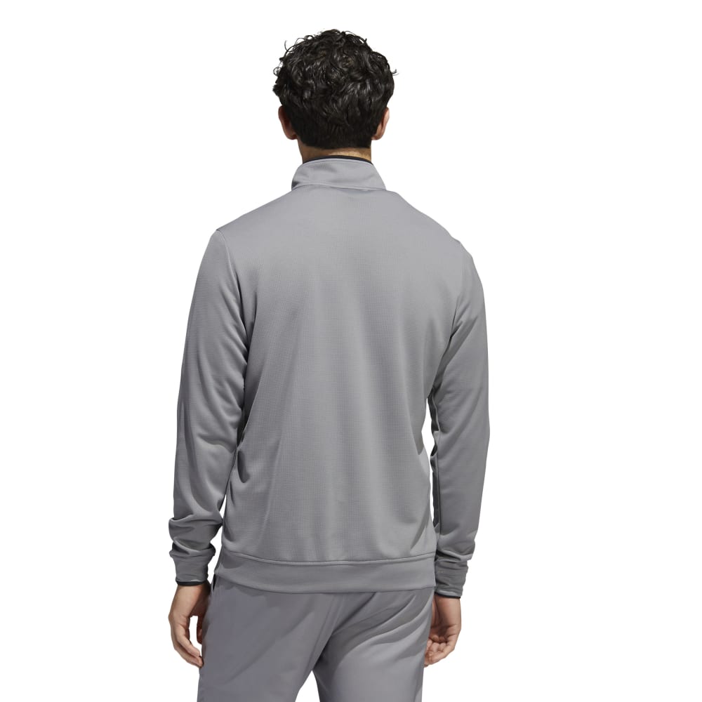adidas Mens Primegreen UPF Lightweight Quarter Zip Pullover  - Grey Three/Black